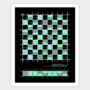 Mydoku_W001_H001_002_F: Sudoku, Sudoku coloring, logic, logic puzzle, holiday puzzle, fun, away from screen Magnet